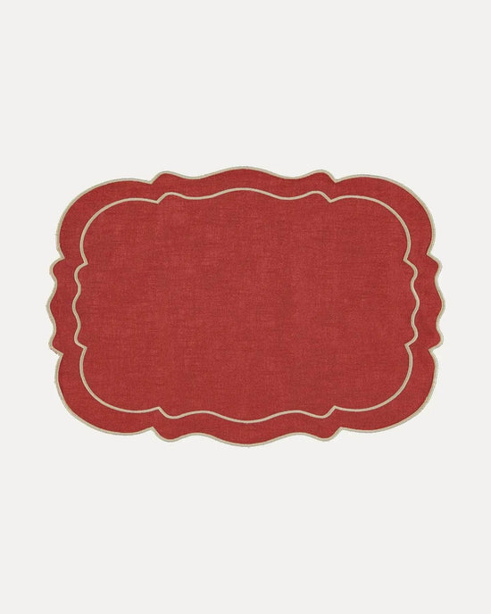 Clou Placemat, Brick with Ivory