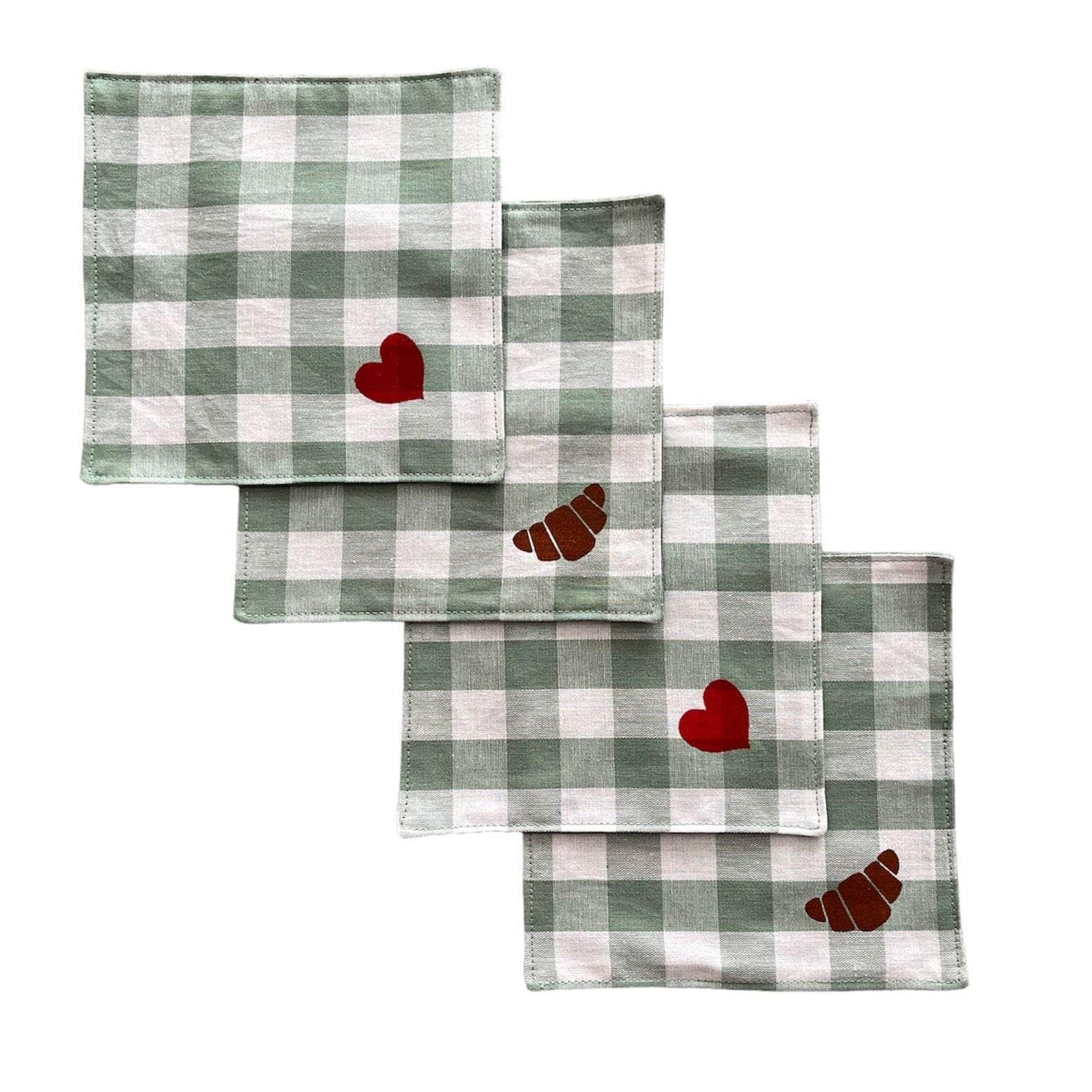 Love Croissant Gingham Napkins