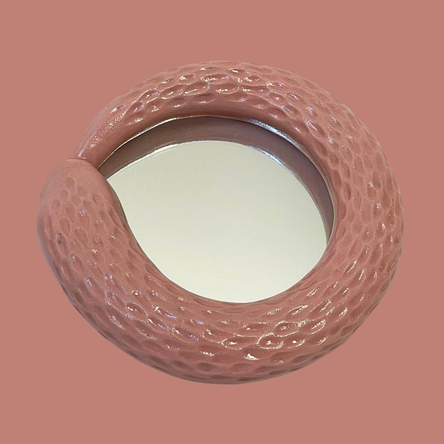 Snake Mirror - Coral Pink