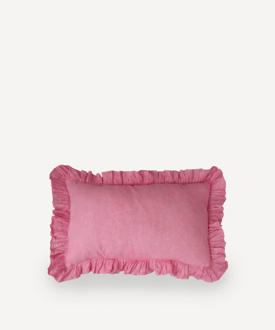 Oblong Ruffles Cushion in Pink