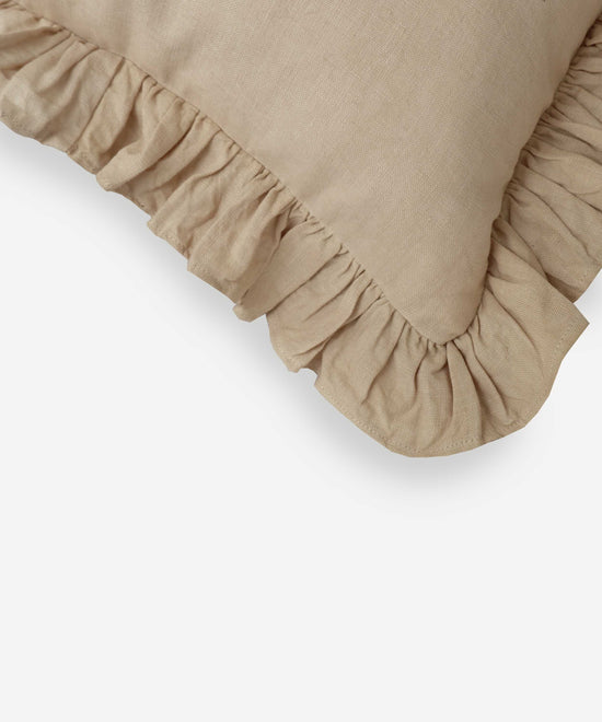 Oblong Ruffles Cushion in Cream