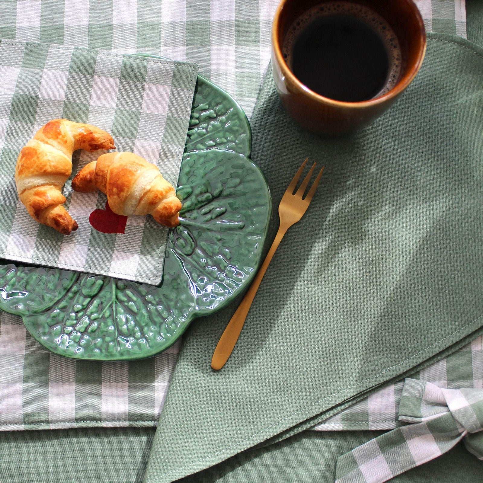 Love Croissant Gingham Napkins