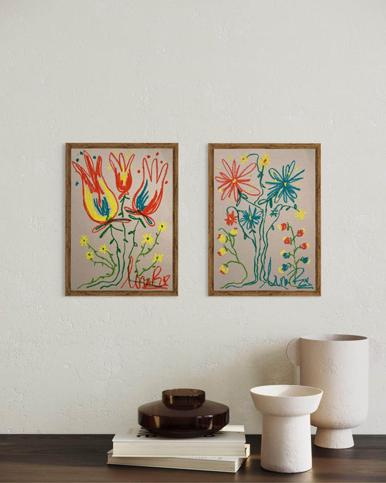 Yellow + Orange Flowers | Original Painting A3