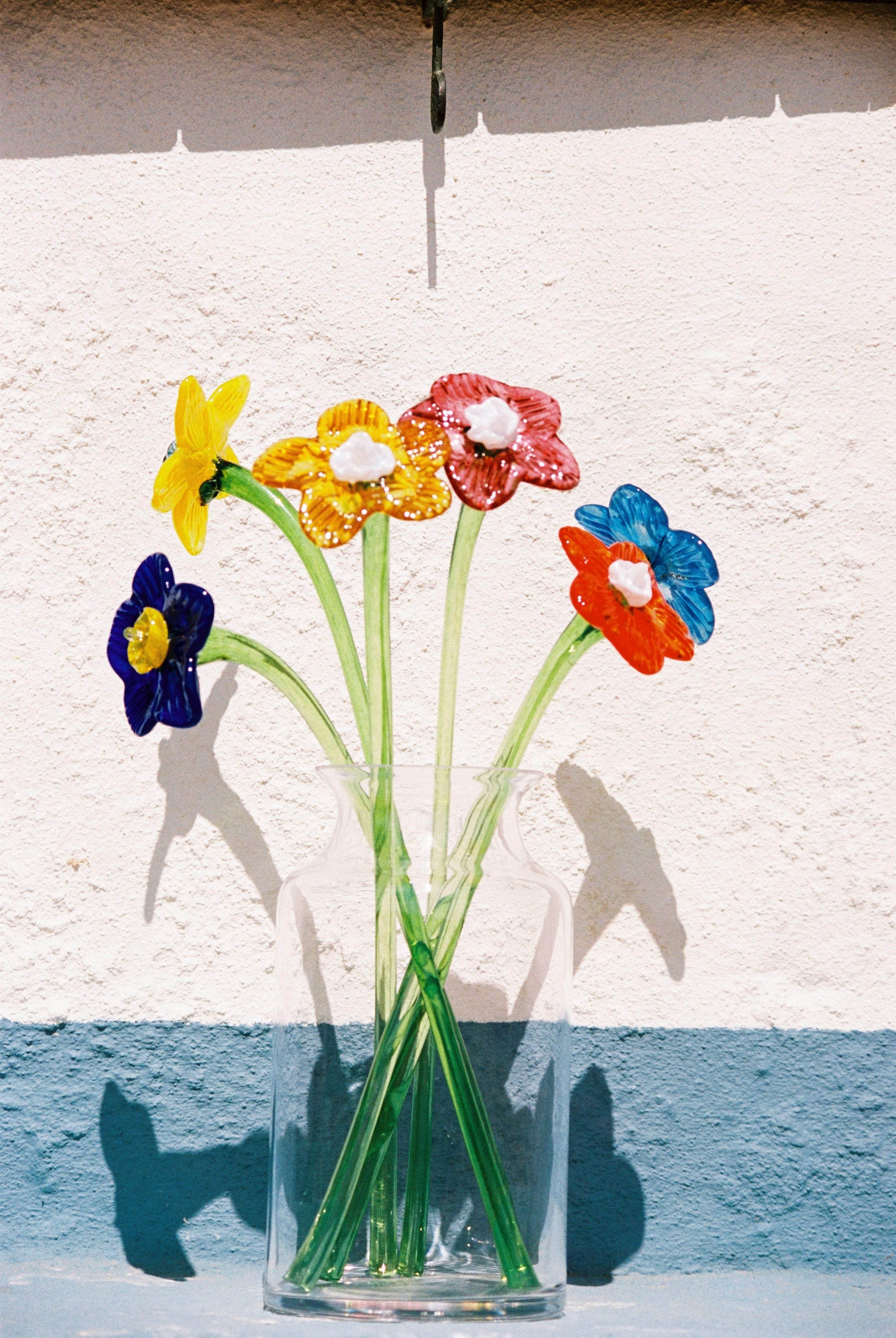 Mouthblown crystal flower - large