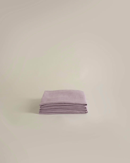 Hemp Fitted Sheet Lilac White