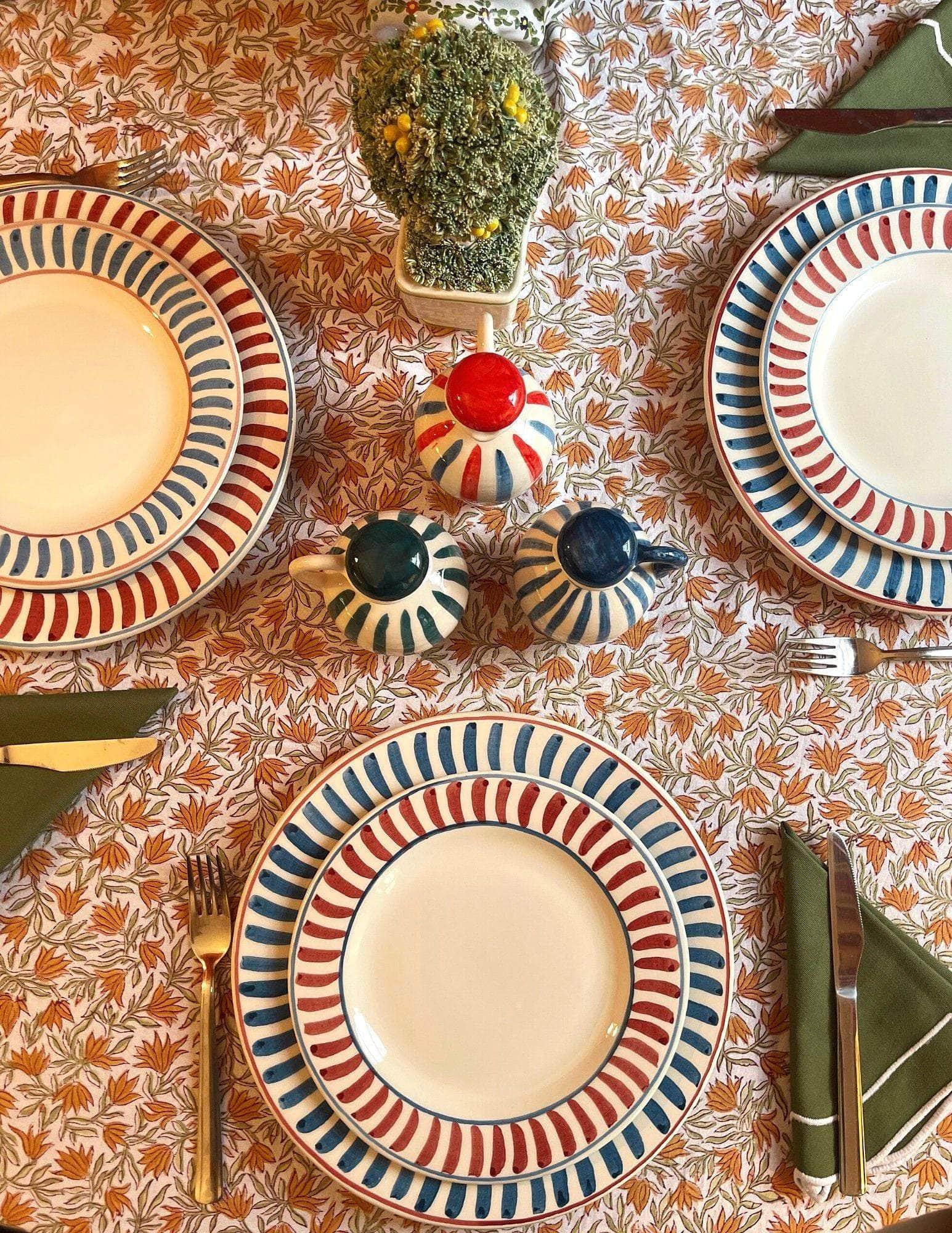 Sveva's Home Ceramic Mix and Match Colours Olive Oil and Vinegar Bottles Set | Set of 2