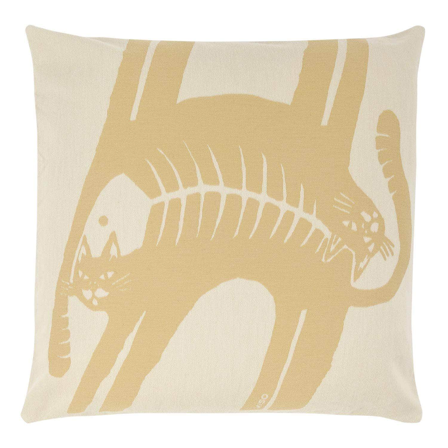 Cat Beige Cotton Pillow