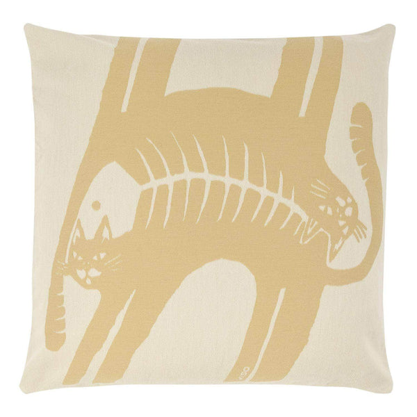 Cat Beige Cotton Pillow