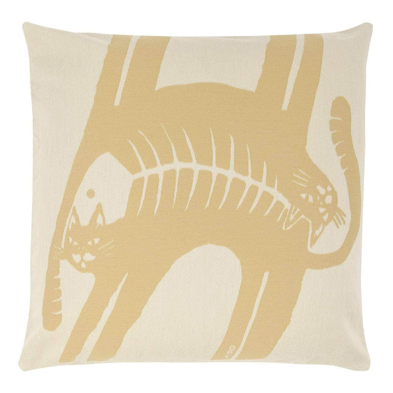 Cat Beige Cotton Pillow
