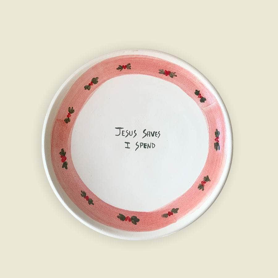 "Jesus Saves I Spend" Plates
