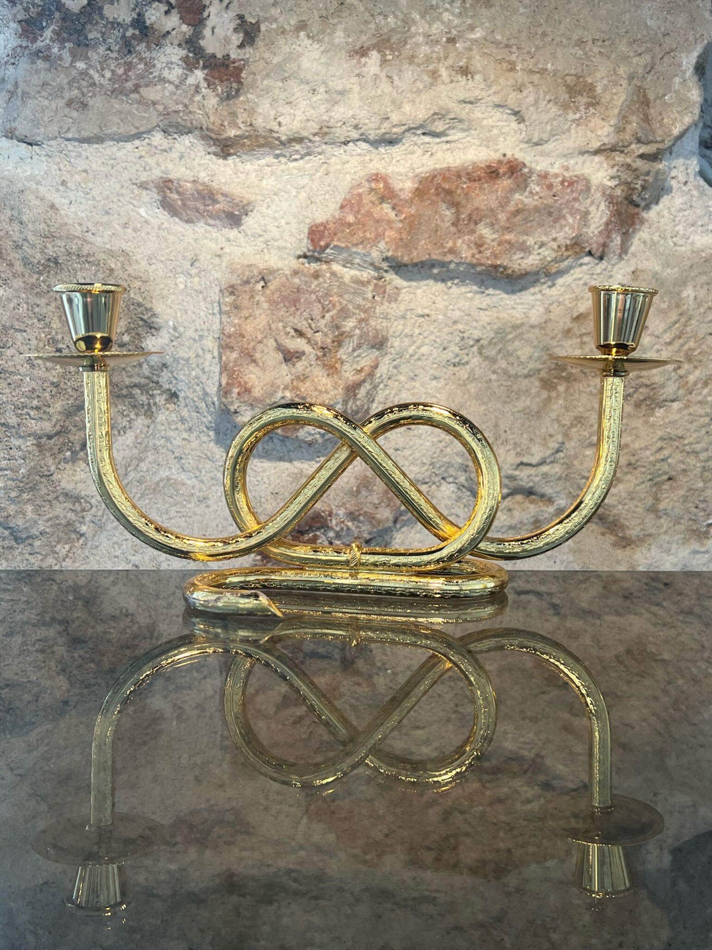 Load image into Gallery viewer, Antique Gold-Plated Candlesticks
