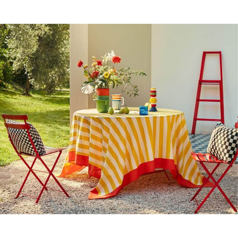 Cotton Tablecloth | La Veste X Lisa Corti Nizam Stripes Sun Yellow Natural