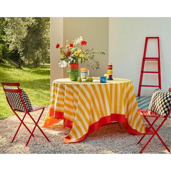 Cotton Tablecloth | La Veste X Lisa Corti Nizam Stripes Sun Yellow Natural