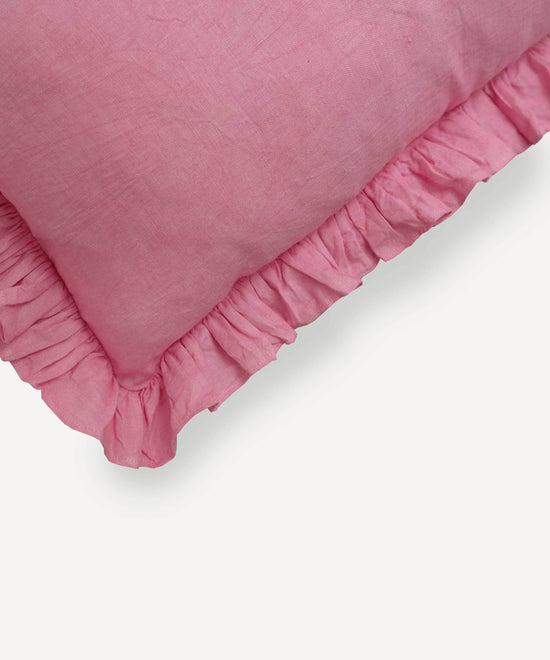 Oblong Ruffles Cushion in Pink