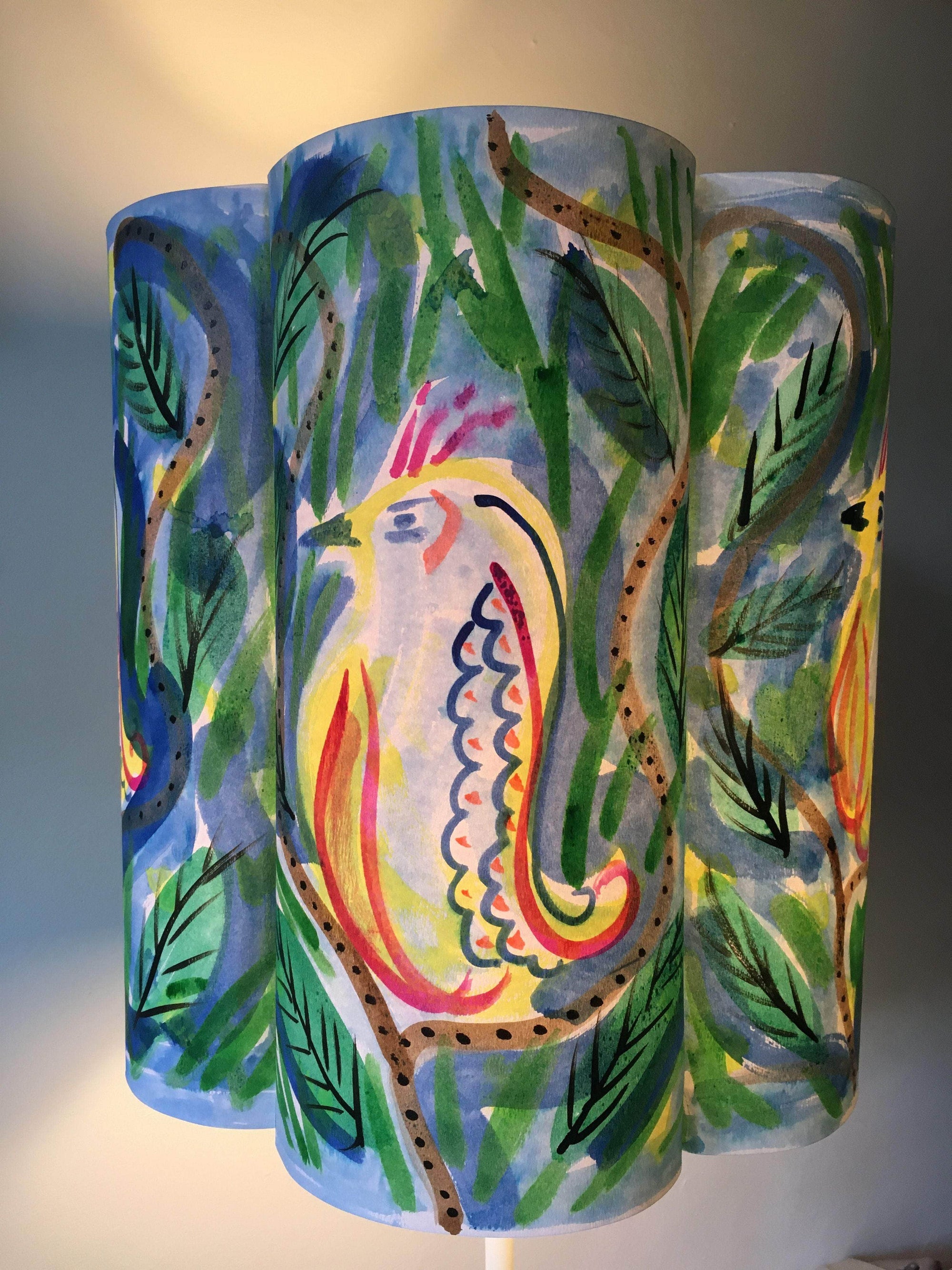 Bird in the Bush Paper Lampshade