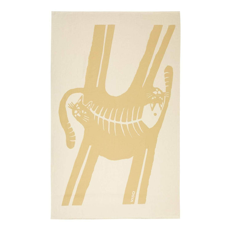 Cat Beige Cotton Tablecloth