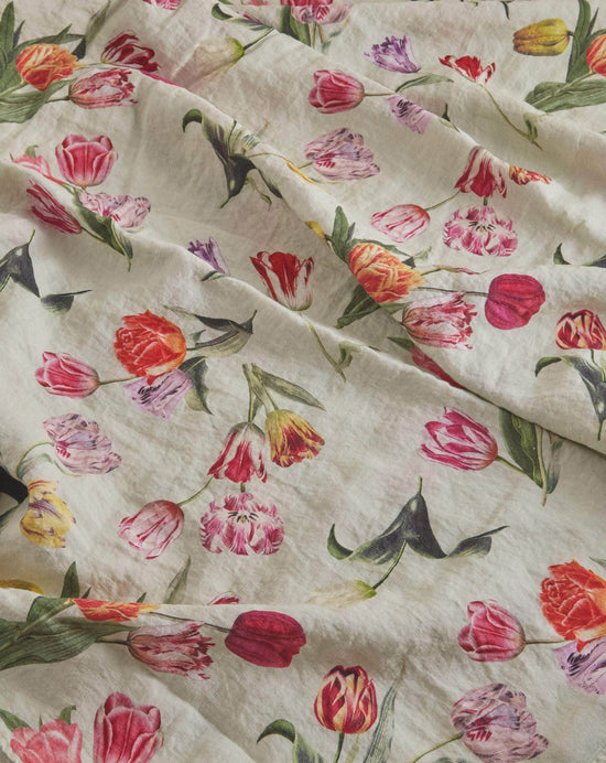 The Tulips Linen Tablecloth Sage
