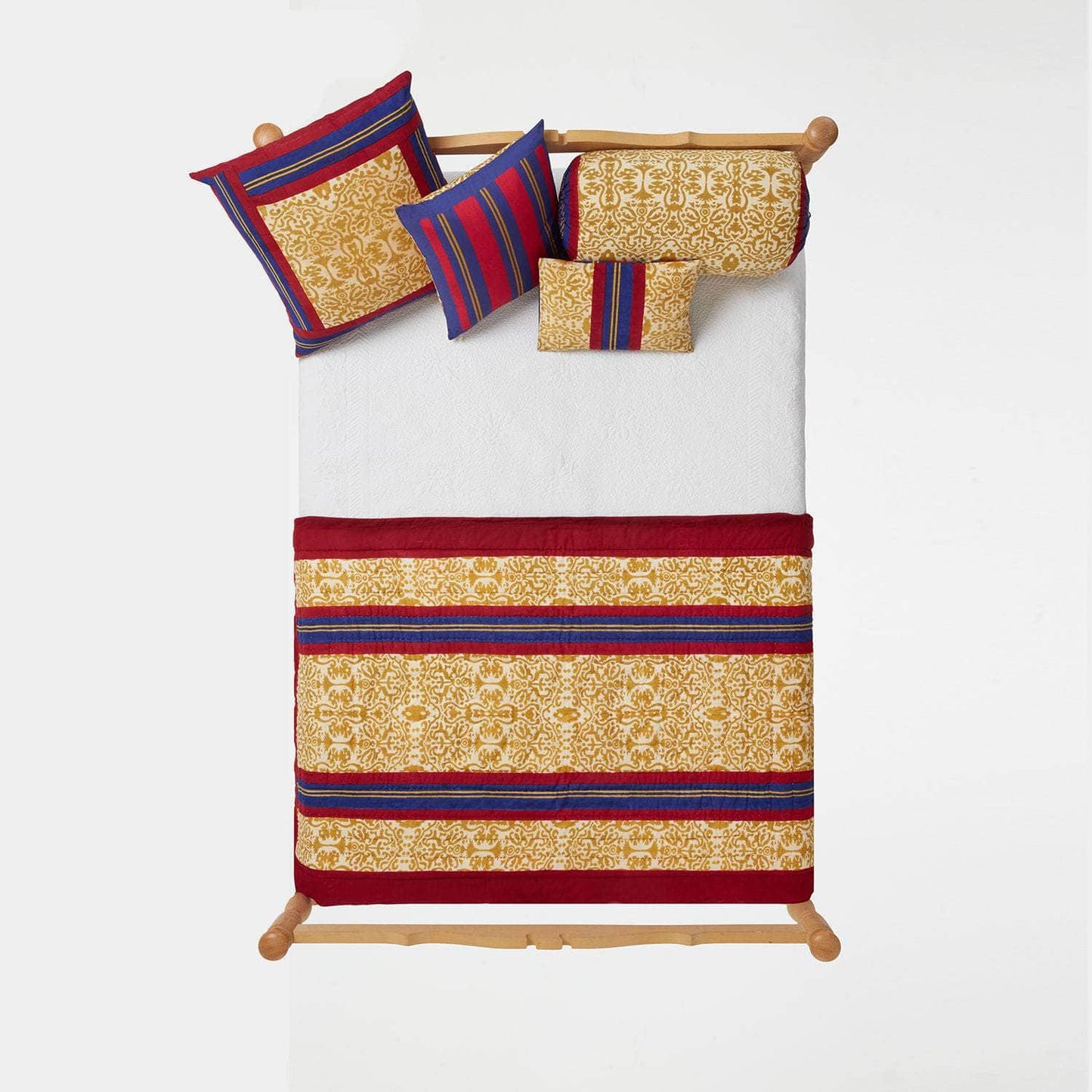 Cotton Cushion Damask Stripes Chutney