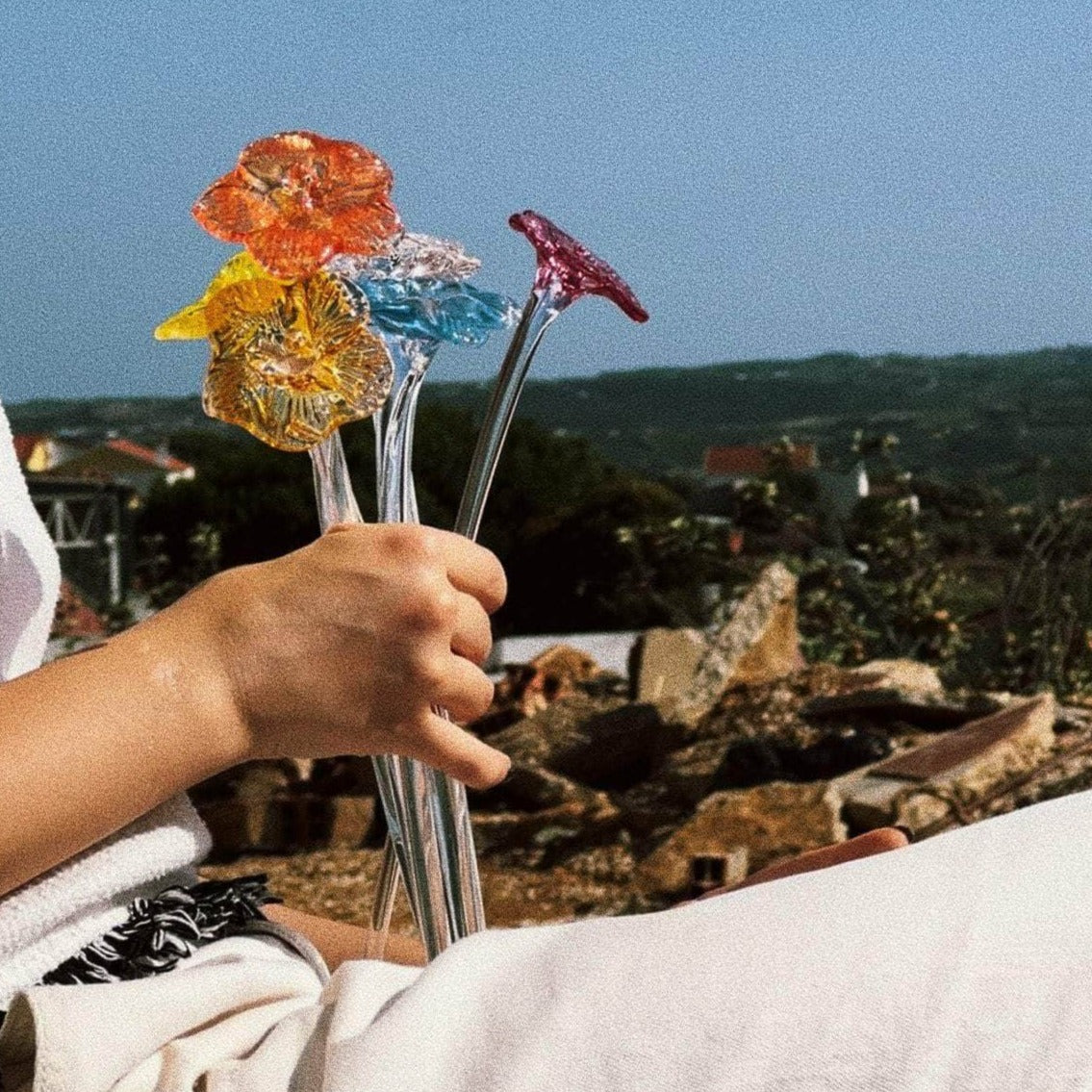 Mouthblown Crystal Flower - Small