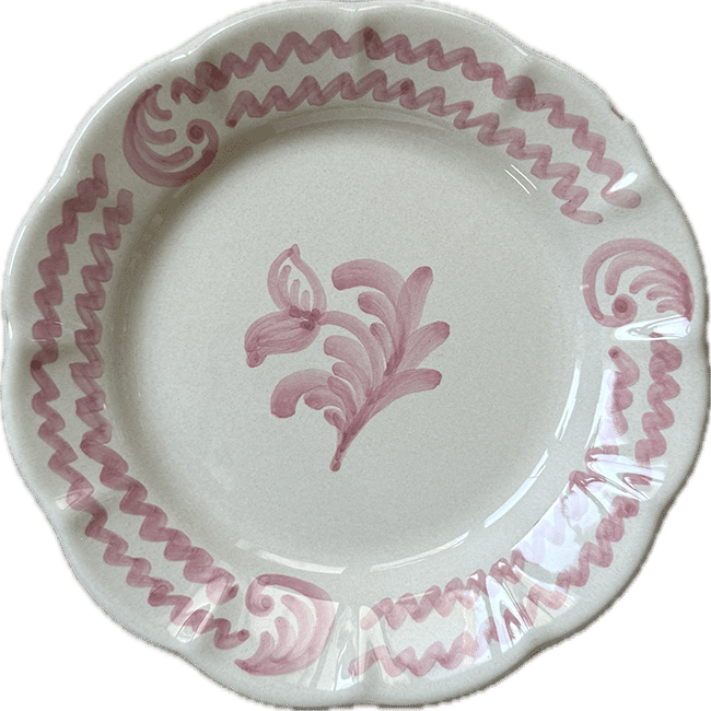 Antique Pattern Pink Dining Plate