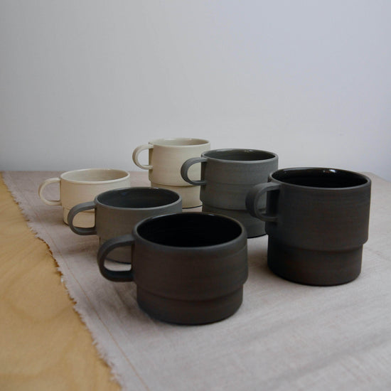 Short Angular Mug, Anthracite