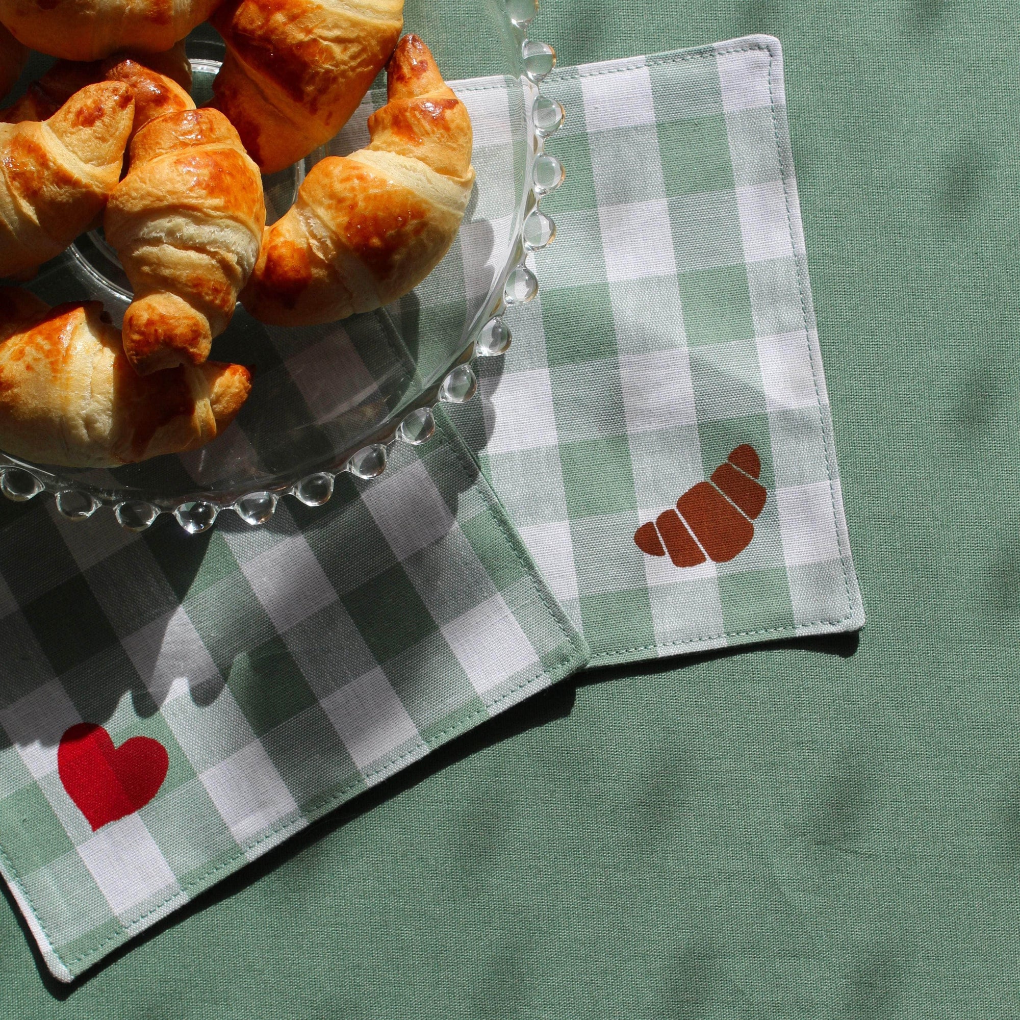 Love Croissant Gingham Napkins