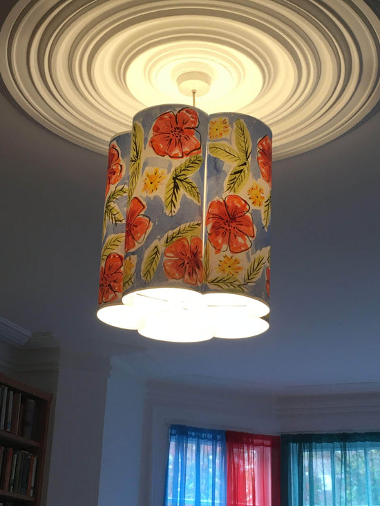 Vintage Flowers Paper Lampshade