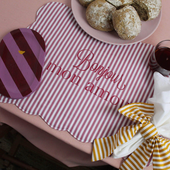 Bonjour Mon Amour Placemat Pink
