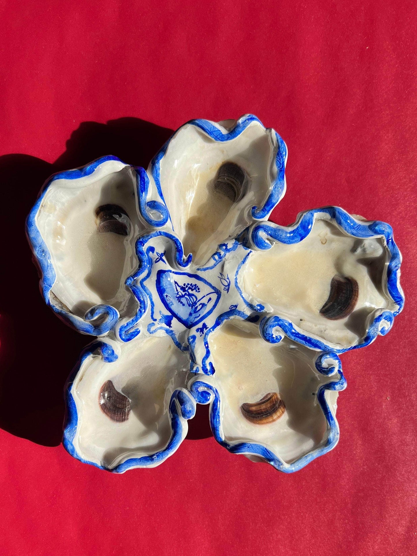 Load image into Gallery viewer, Oyster Serving Dish with Still Life
