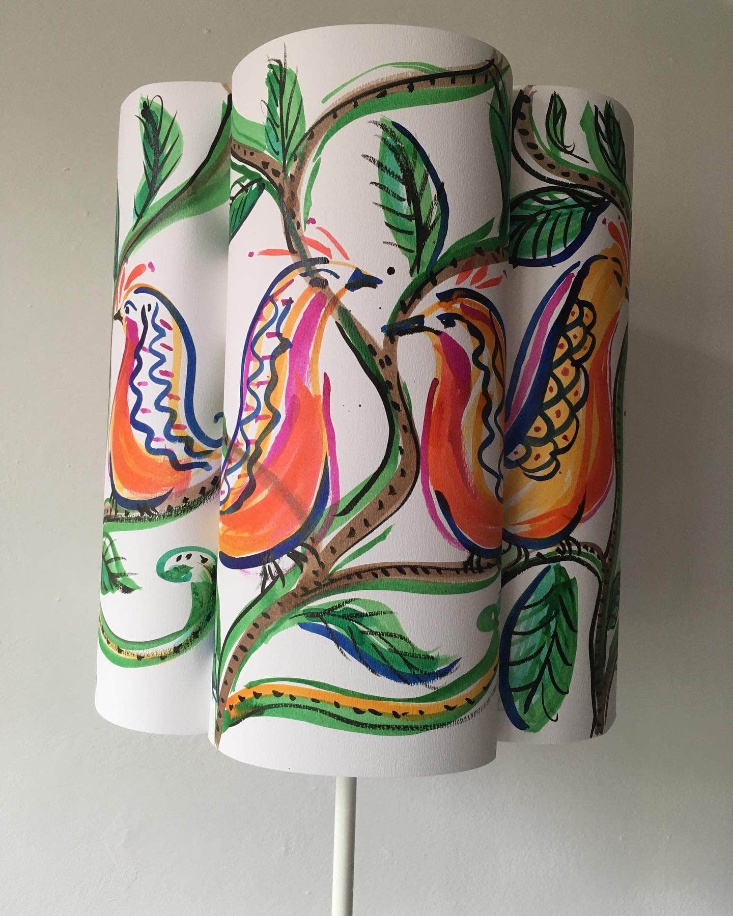 Exotic Birds Paper Lampshade