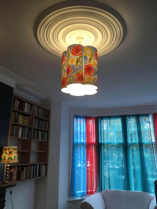 Vintage Flowers Paper Lampshade