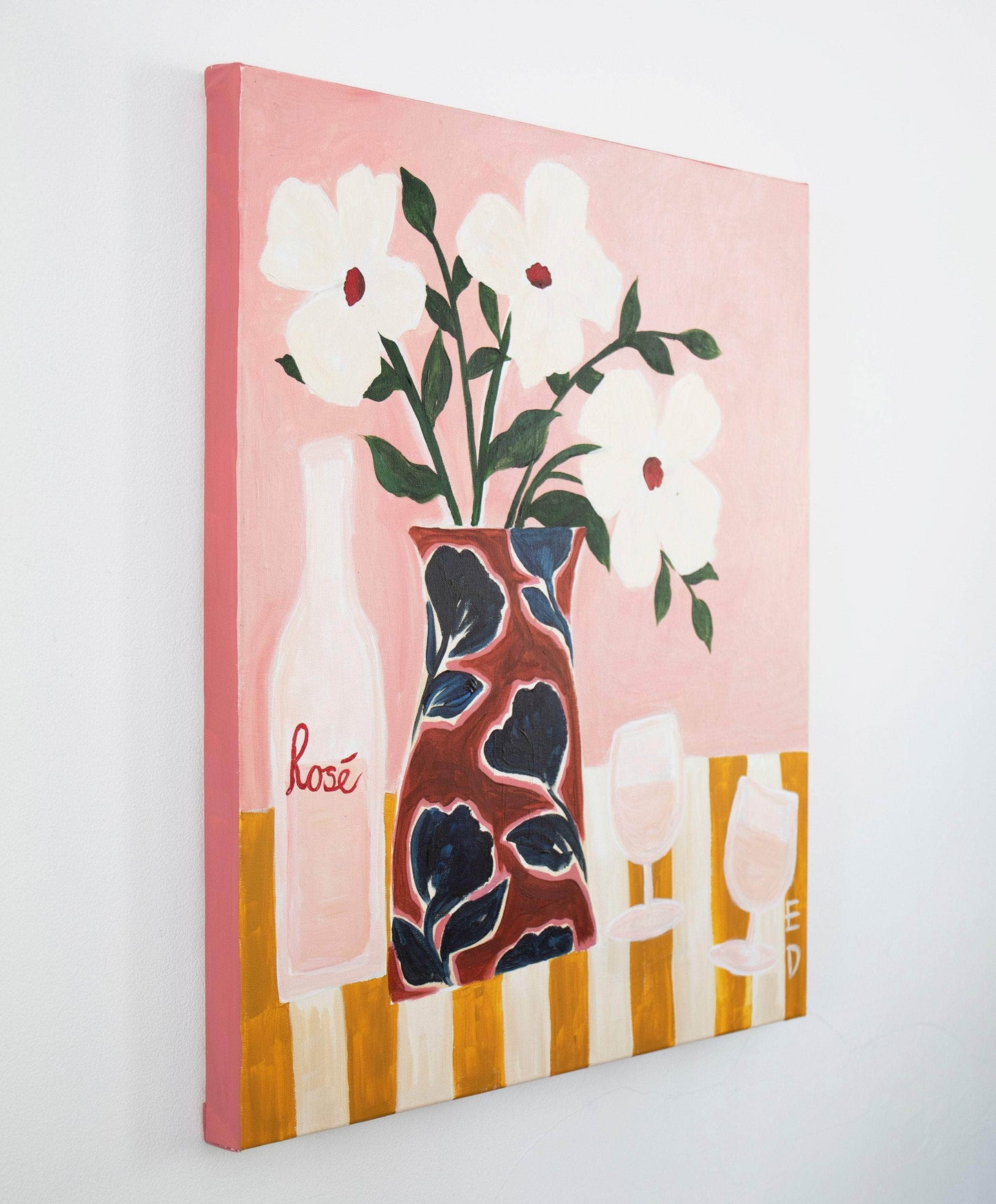 Blushing Rosé Acrylic Painting