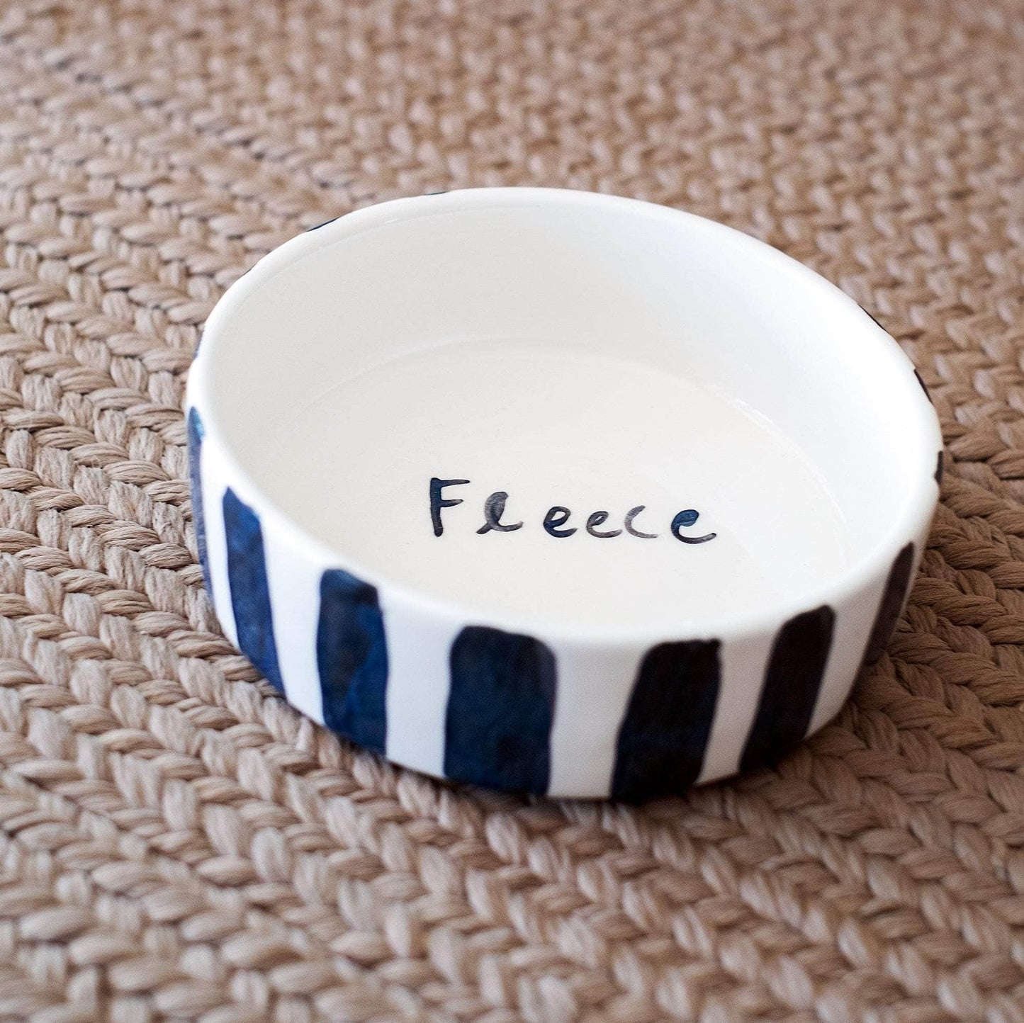 Black and White Striped Pet Bowl