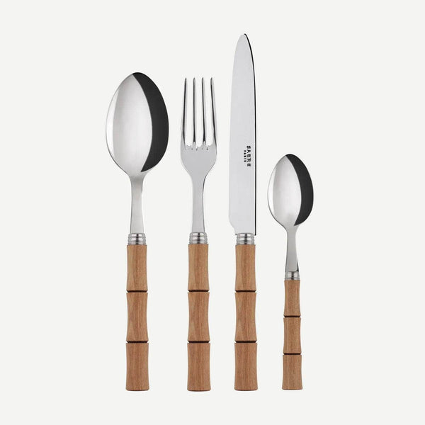 Bamboo 24Pc Cutlery Set | Light Press Wood