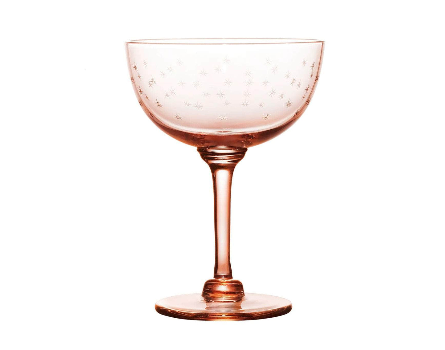 Rose Crystal Champagne Saucers with stars design