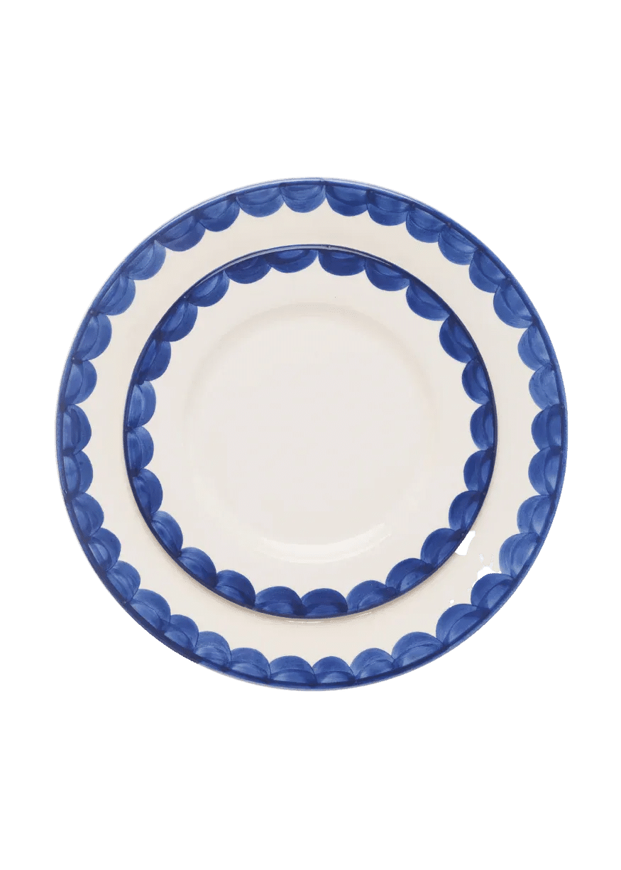 Blue Scallop Dinner Plate