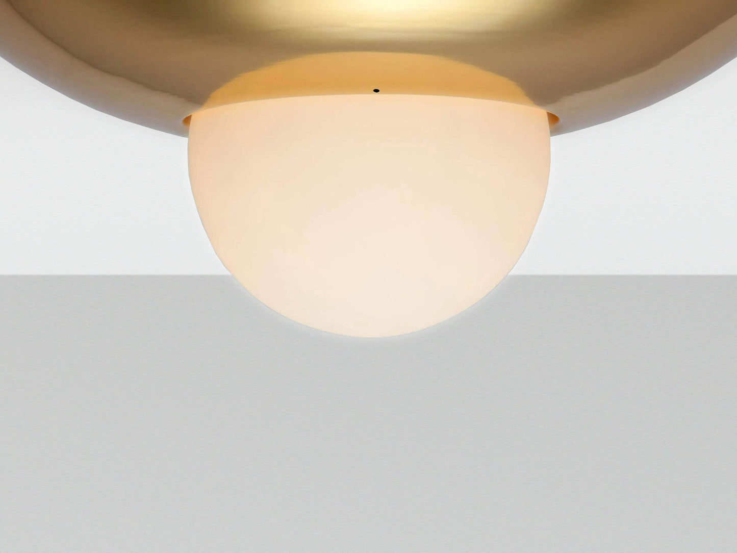 Brass dome flush ceiling light