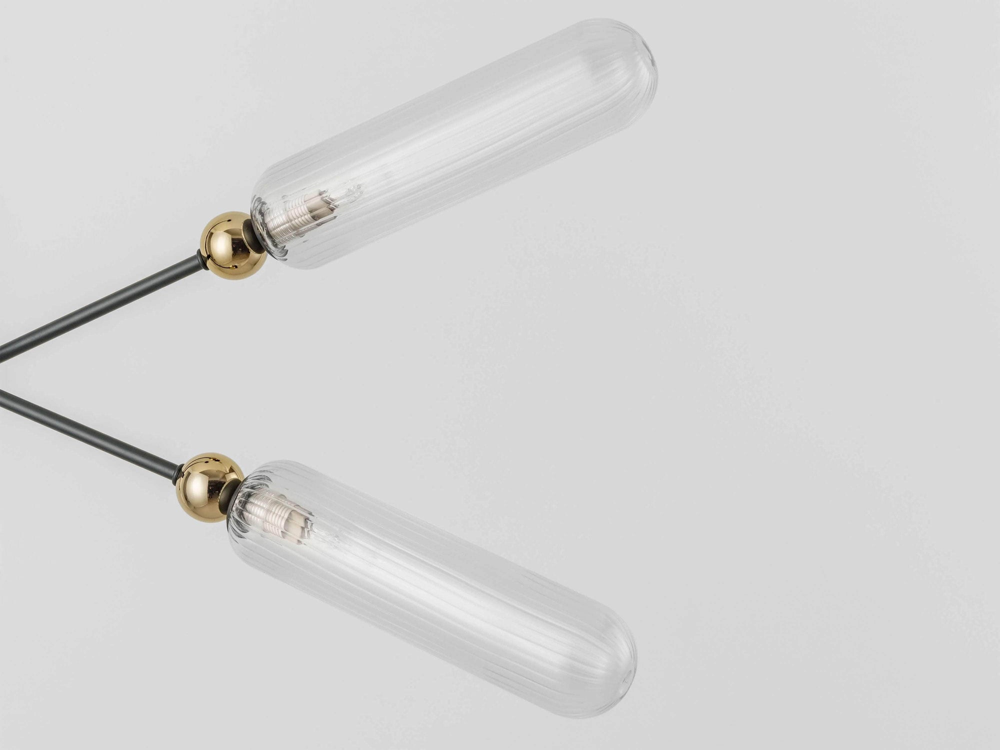 Charcoal grey ribbed glass ceiling light