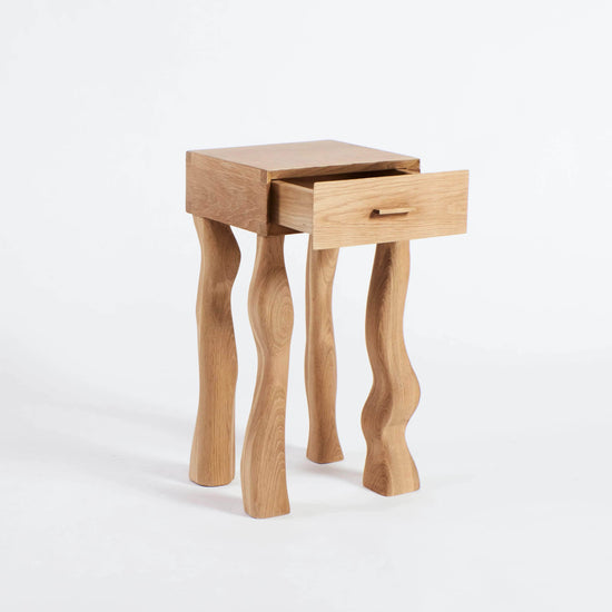 Foot Side Table With Drawer (Pair)