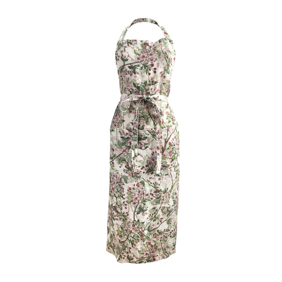 Cherry Blossom printed Linen Apron
