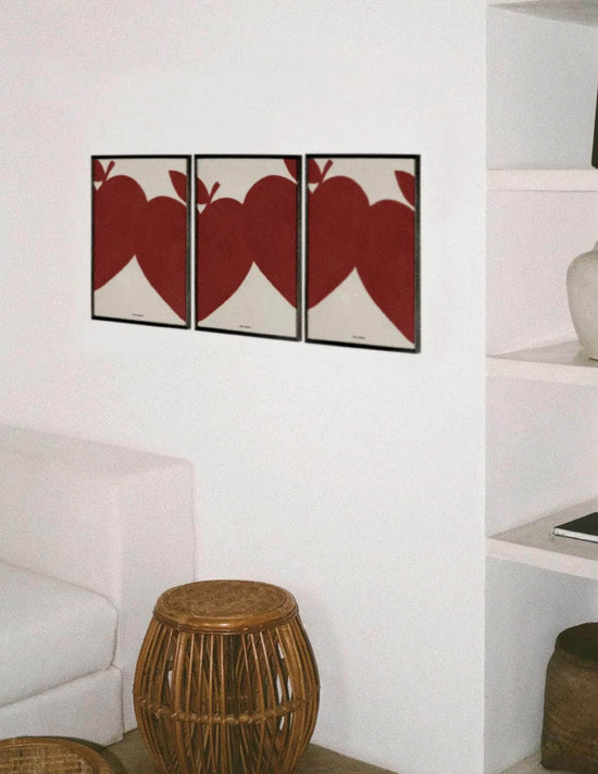 Load image into Gallery viewer, Magique in a Red Row of Three Art Prints
