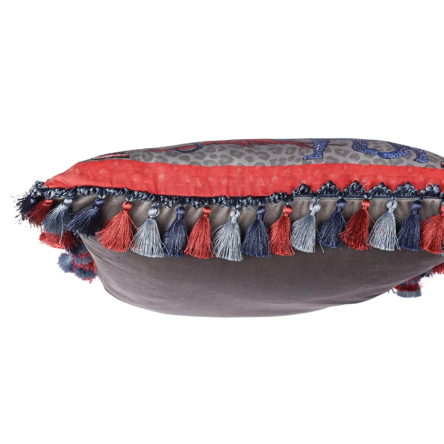 Load image into Gallery viewer, Mulberry Silk Twill Chintz Leopard Cushion with Tassels
