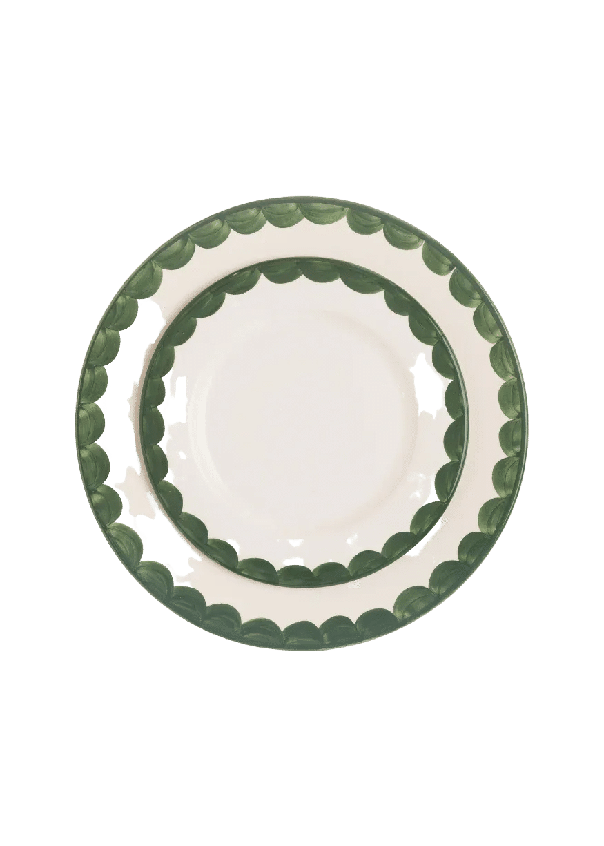 Green Scallop Dinner Plate