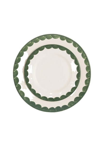 Green Scallop Dinner Plate