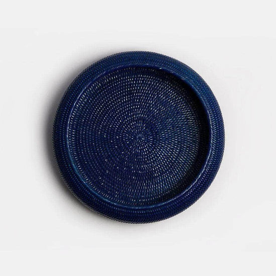 Inya Rattan Bowl | Large Dark Blue