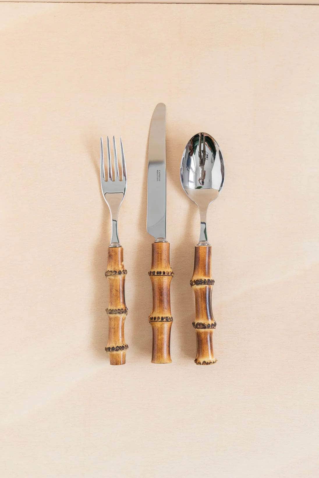 Load image into Gallery viewer, Bamboo Dinner Cutlery Set - 12 pieces
