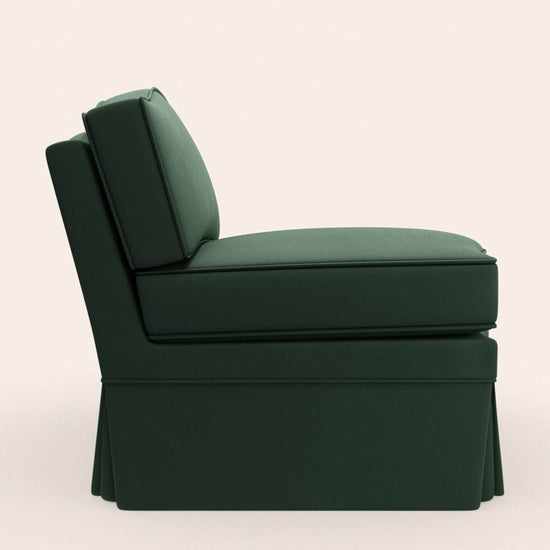Felix Slipper Chair, Olive Linen