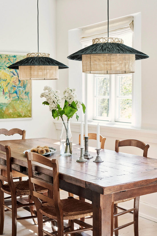 Kyoto Ceiling Lamp - Black & Nature