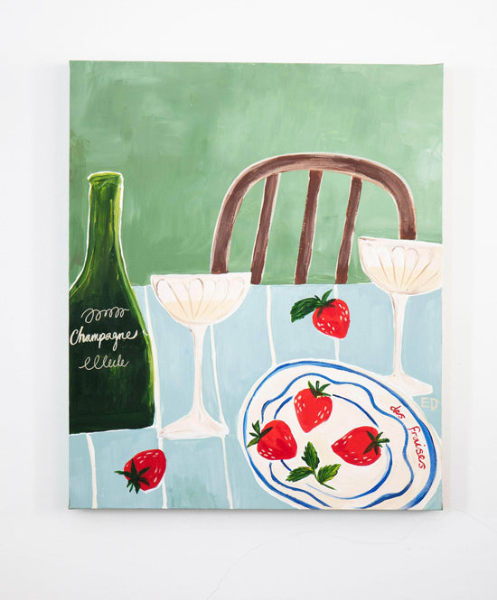 Strawberries & Champagne Acrylic Painting