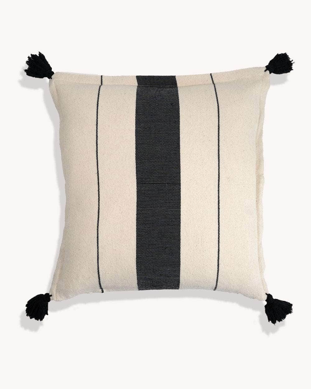 Luciana Stripe Cotton Tassle Cushion Cover